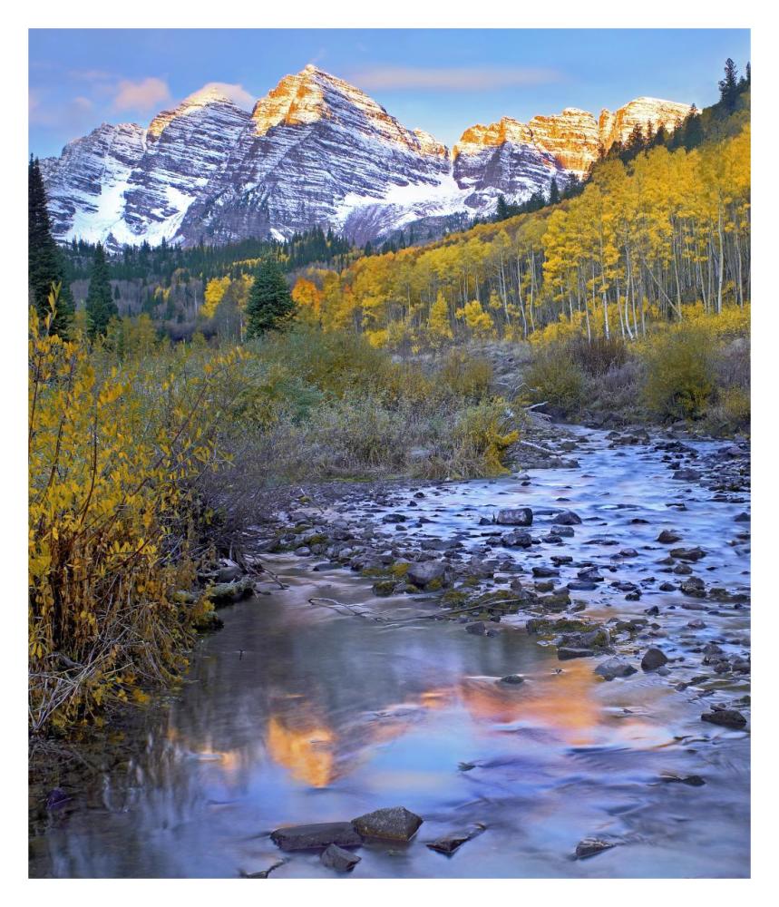 Maroon Bells and Maroon Creek, Colorado-Paper Art-27.5"x32"