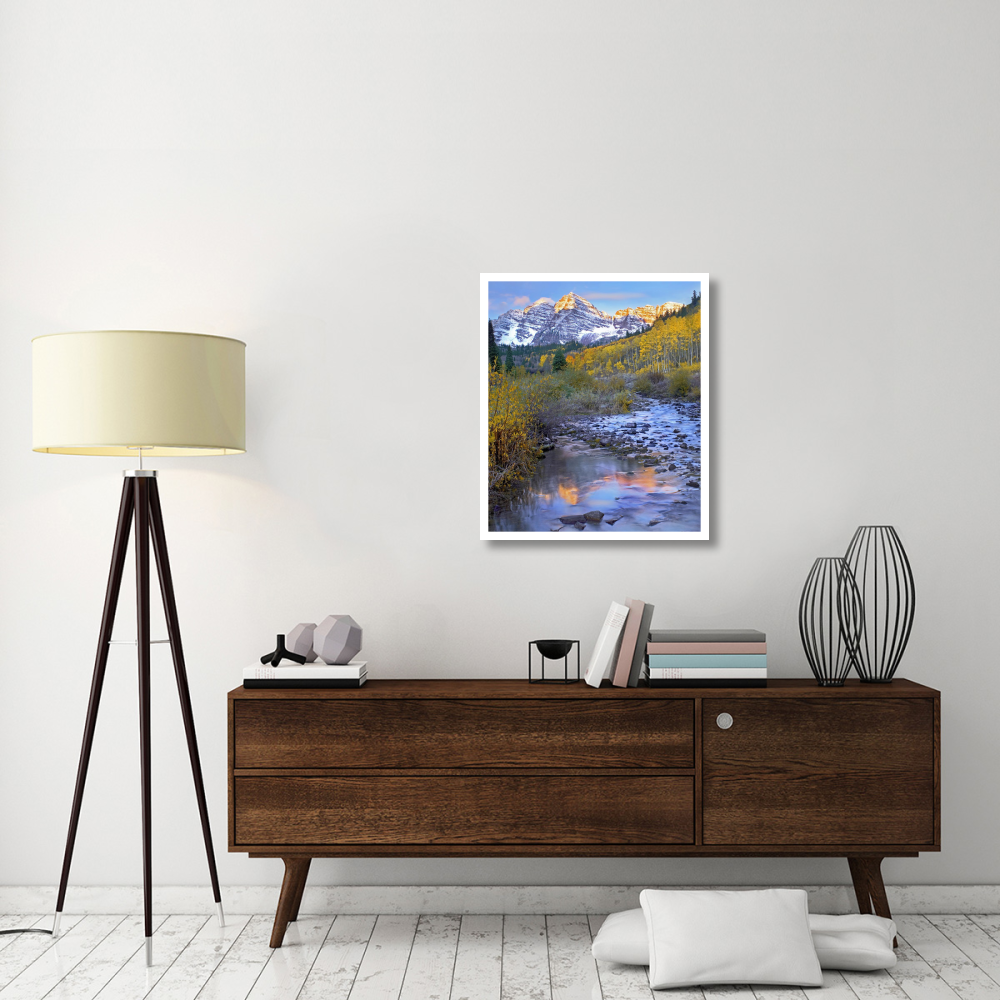 Maroon Bells and Maroon Creek, Colorado-Paper Art-27.5&quotx32"