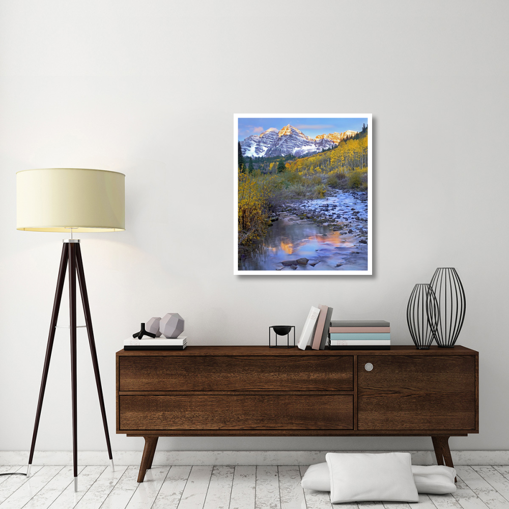 Maroon Bells and Maroon Creek, Colorado-Paper Art-32.6&quotx38"