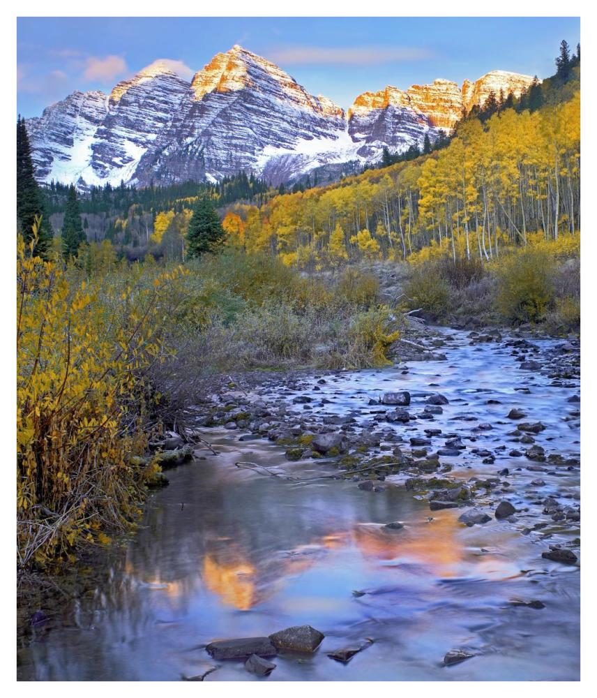 Maroon Bells and Maroon Creek, Colorado-Paper Art-36"x42"