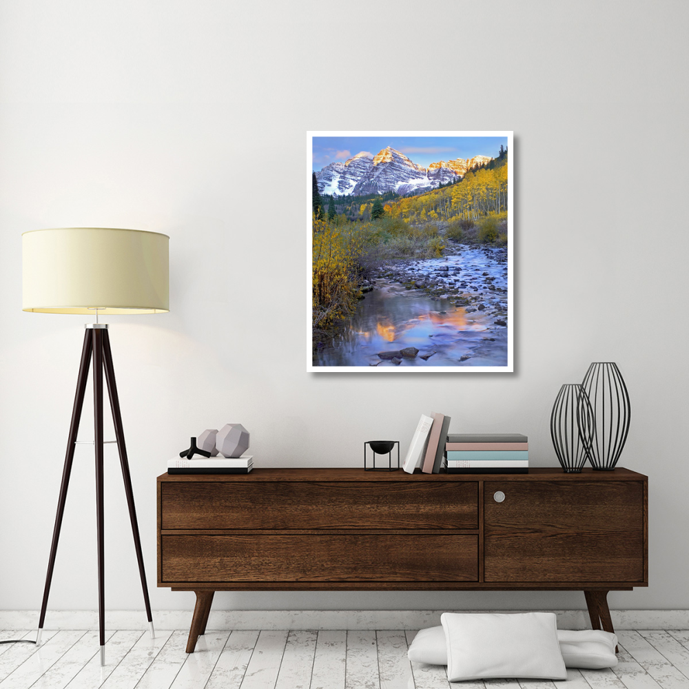 Maroon Bells and Maroon Creek, Colorado-Paper Art-36&quotx42"
