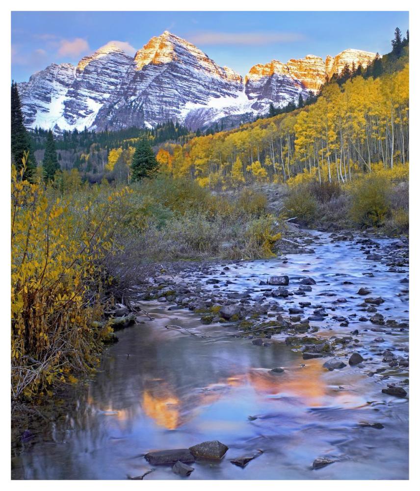 Maroon Bells and Maroon Creek, Colorado-Paper Art-39.4"x46"