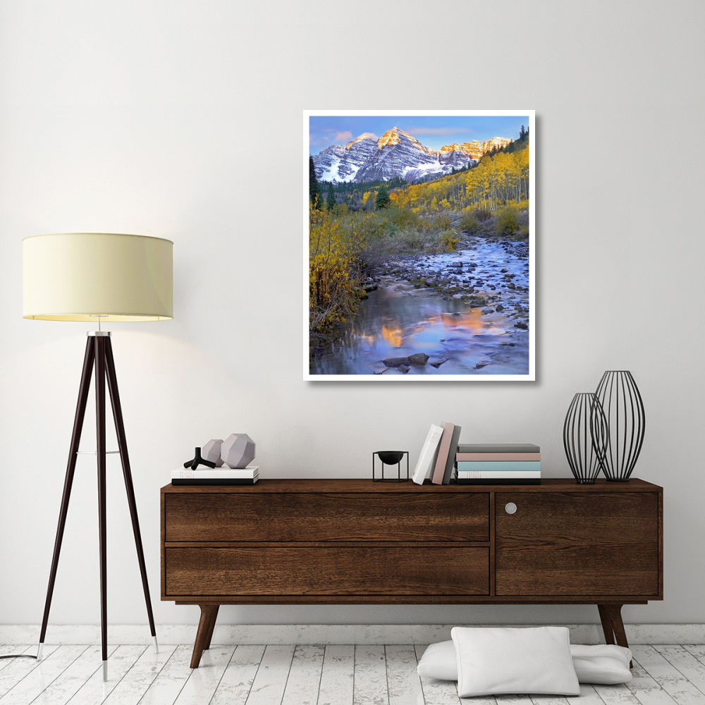 Maroon Bells and Maroon Creek, Colorado-Paper Art-39.4&quotx46"