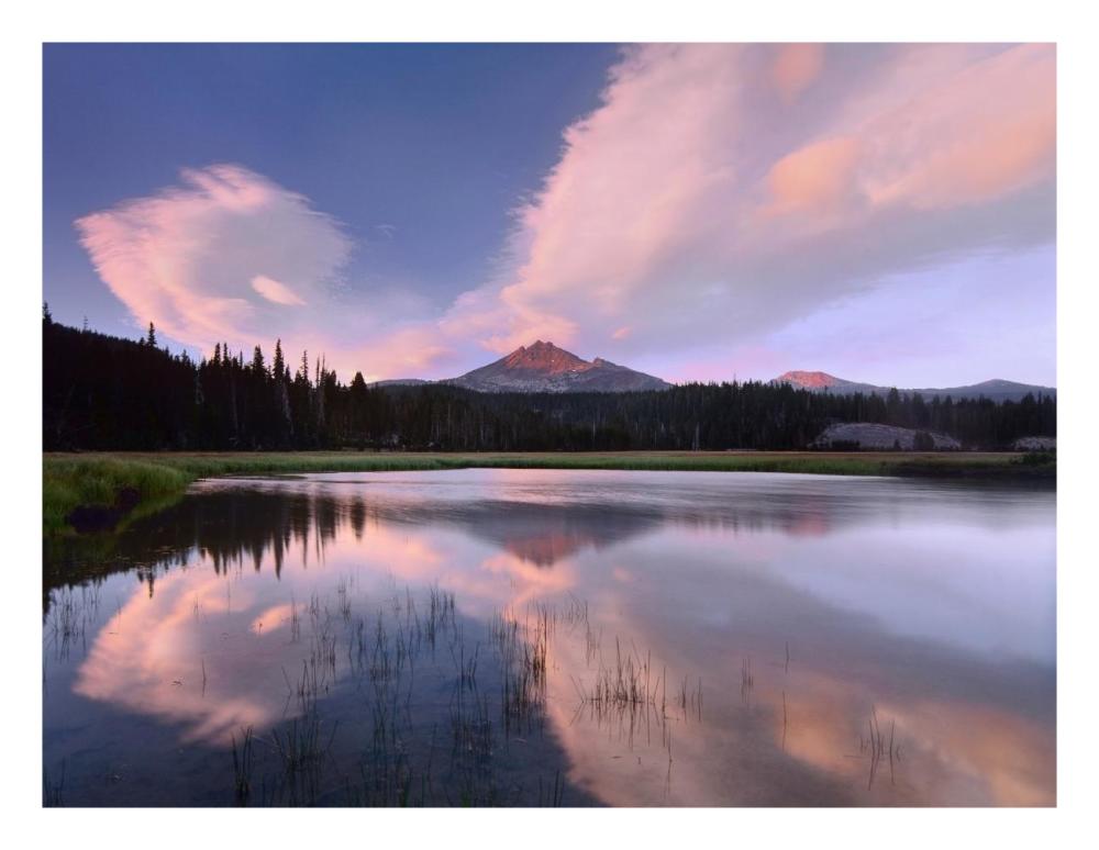Clouds reflected in Sparks Lake, Oregon-Paper Art-26"x20"