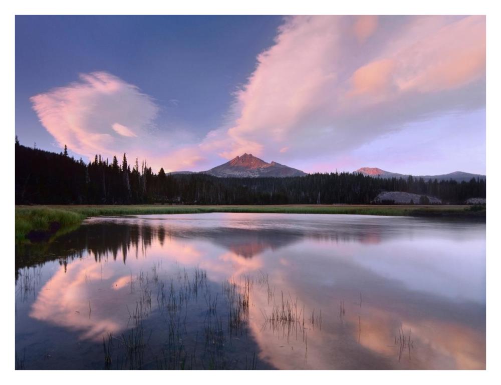 Clouds reflected in Sparks Lake, Oregon-Paper Art-34"x26"