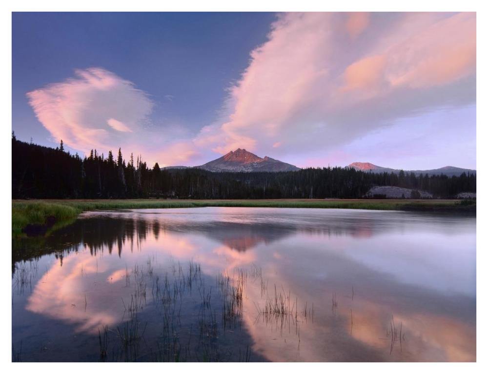 Clouds reflected in Sparks Lake, Oregon-Paper Art-42"x32"