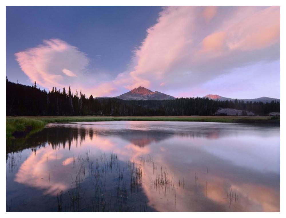 Clouds reflected in Sparks Lake, Oregon-Paper Art-50"x38"