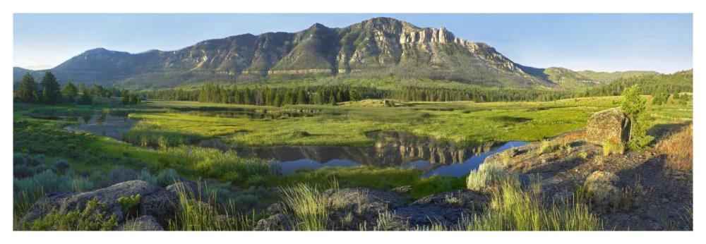 Panorama view of Windy Mountain, Wyoming-Paper Art-56"x20"