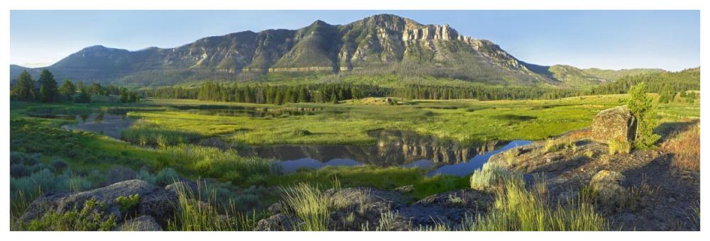 Panorama view of Windy Mountain, Wyoming-Paper Art-74"x26"