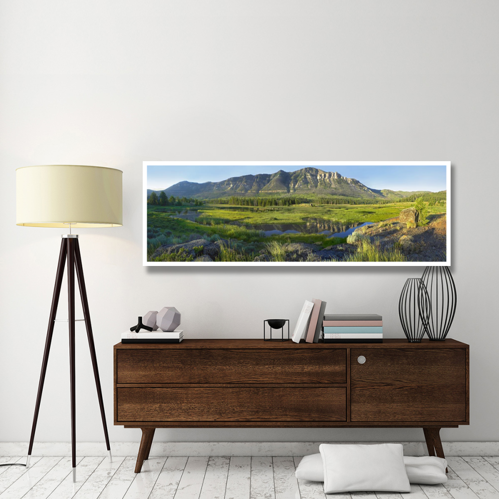 Panorama view of Windy Mountain, Wyoming-Paper Art-74&quotx26"