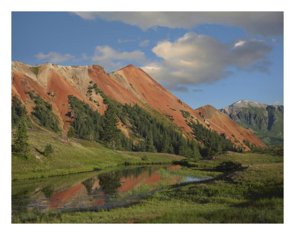 Red Mountain, Gray Copper Gulch, Colorado-Paper Art-26"x20"