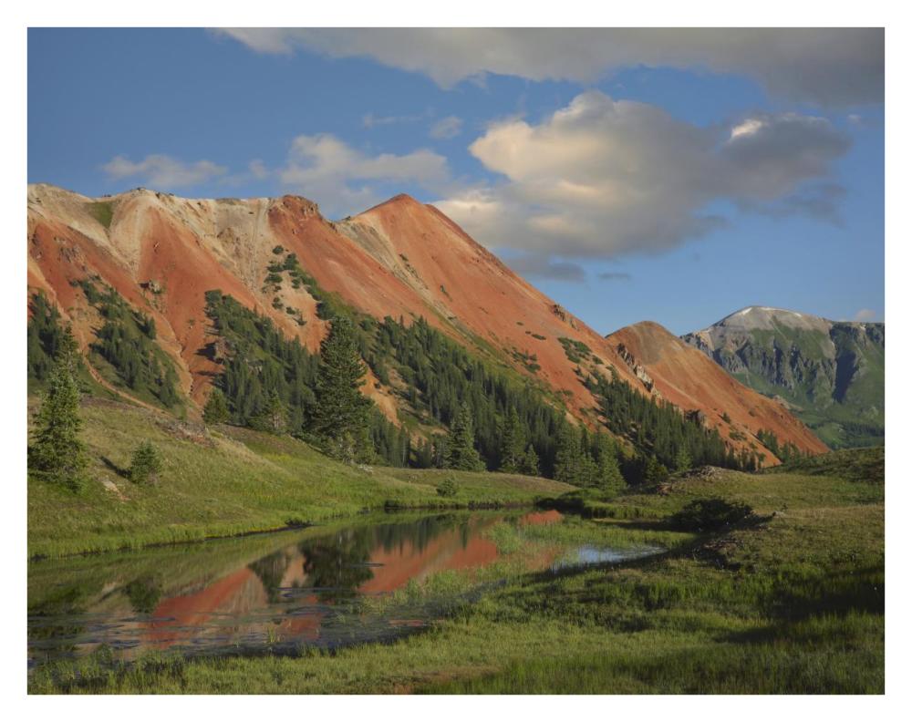 Red Mountain, Gray Copper Gulch, Colorado-Paper Art-34"x26"