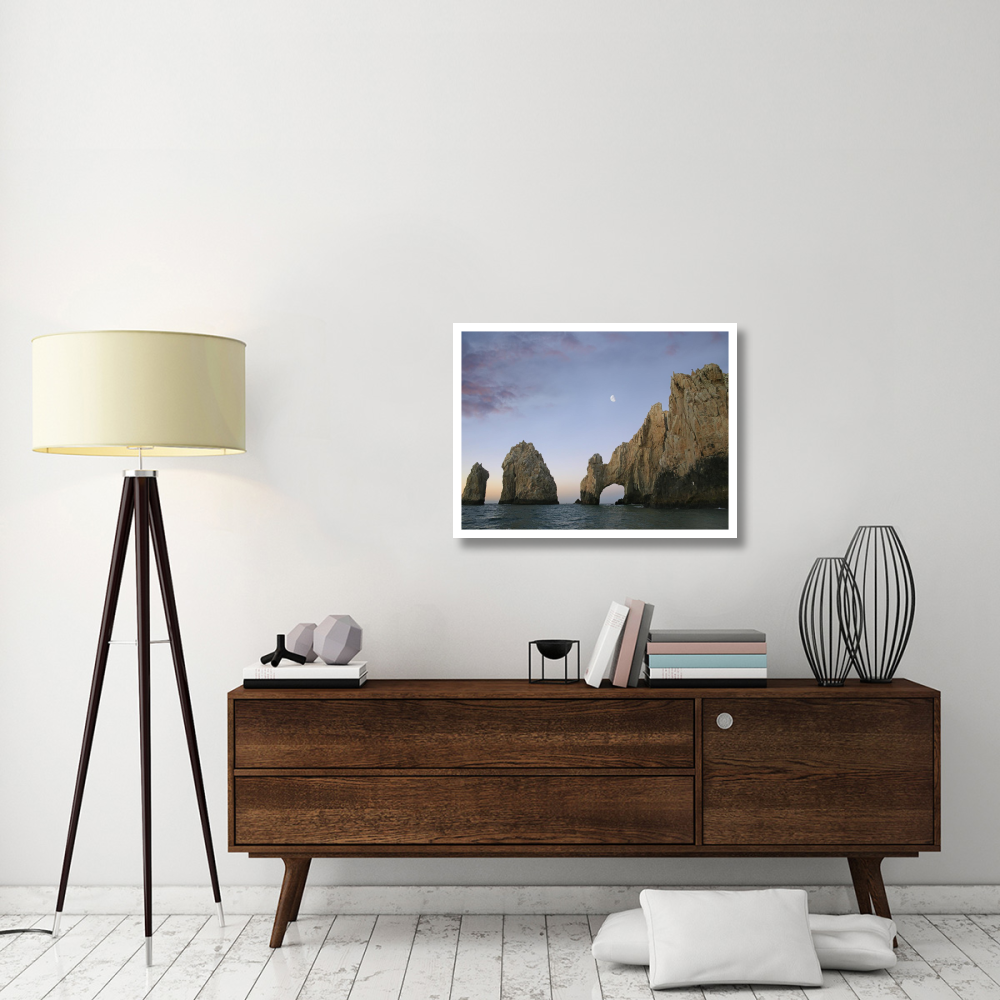Moon over El Arco, Cabo San Lucas, Mexico-Paper Art-34&quotx26"