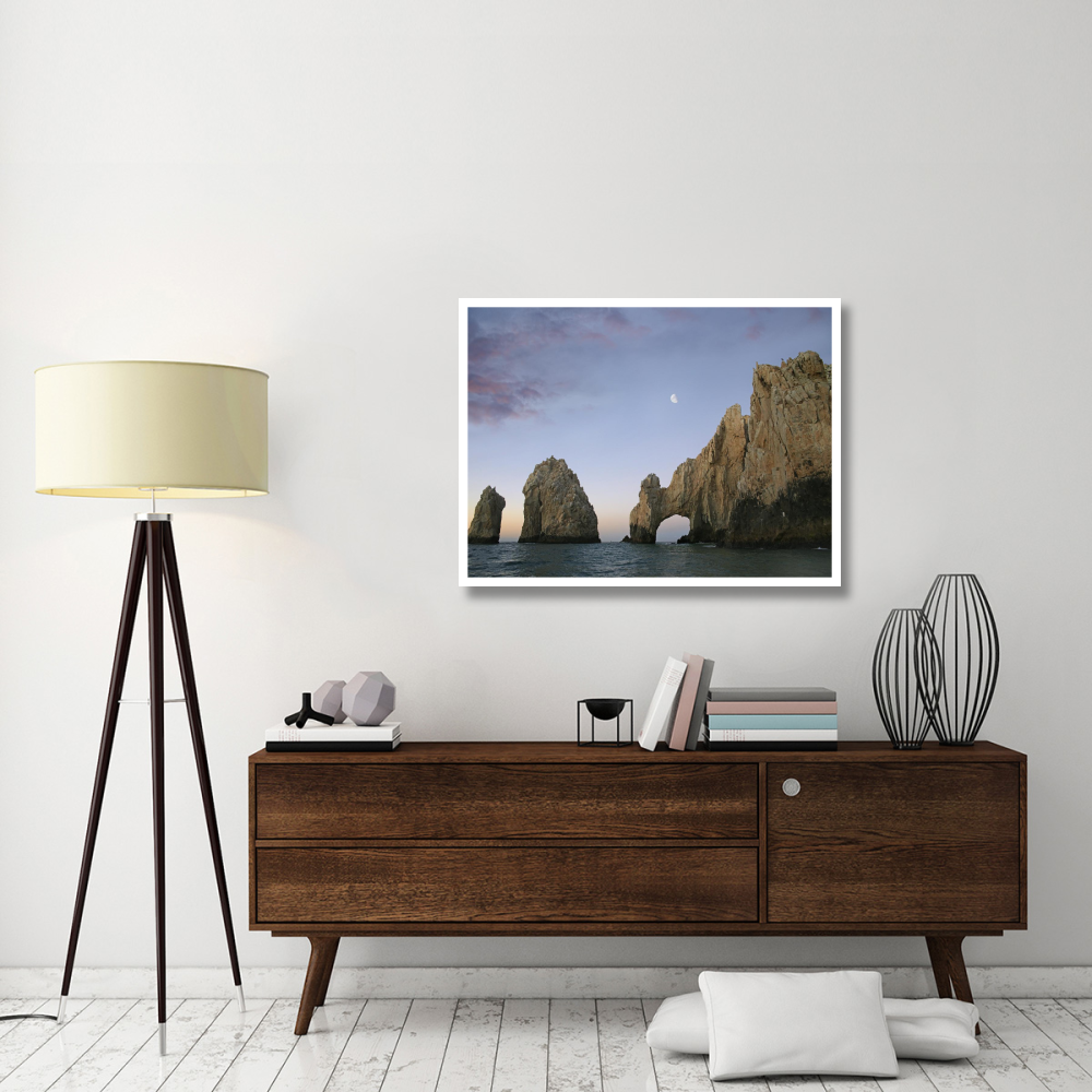 Moon over El Arco, Cabo San Lucas, Mexico-Paper Art-42&quotx32"