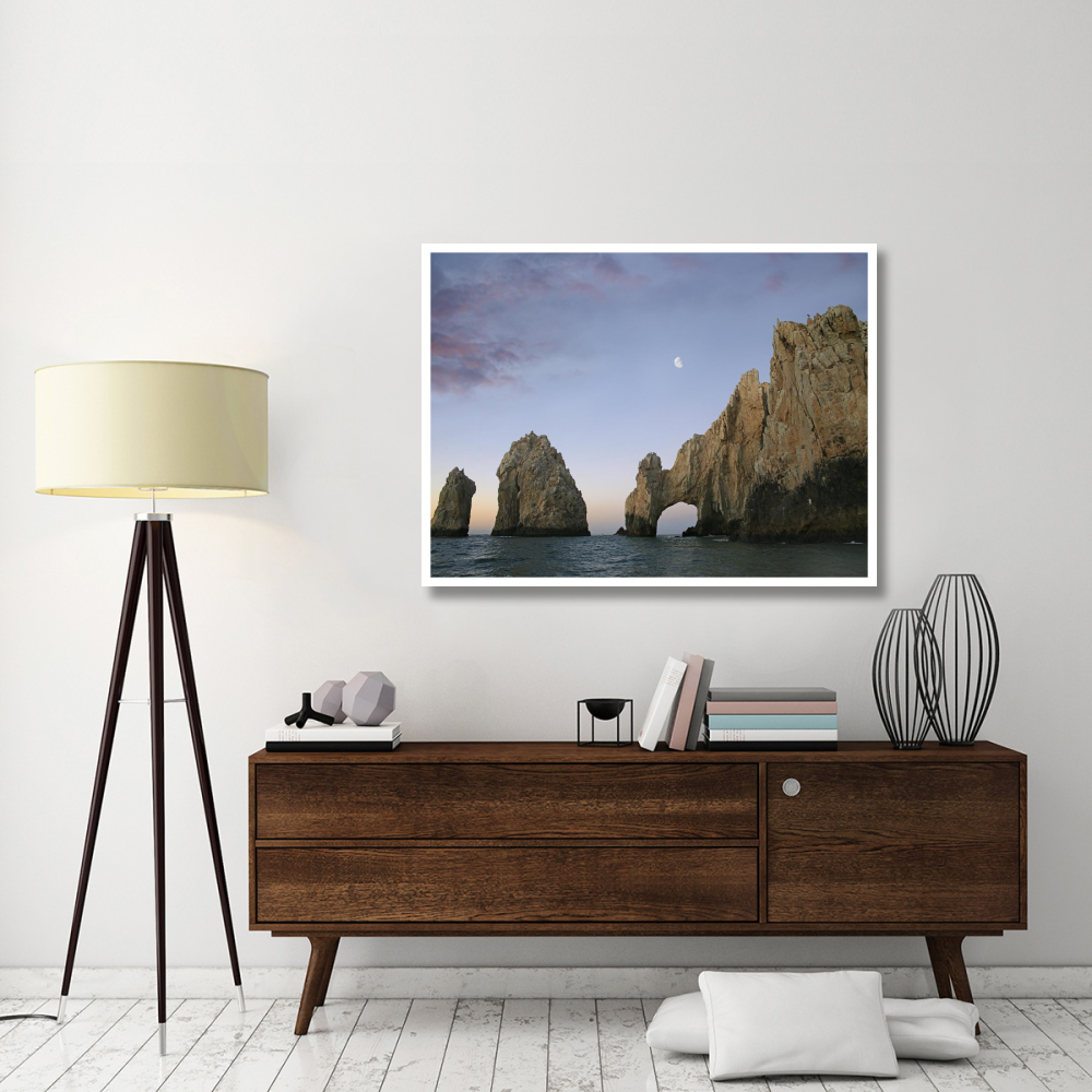 Moon over El Arco, Cabo San Lucas, Mexico-Paper Art-50&quotx38"