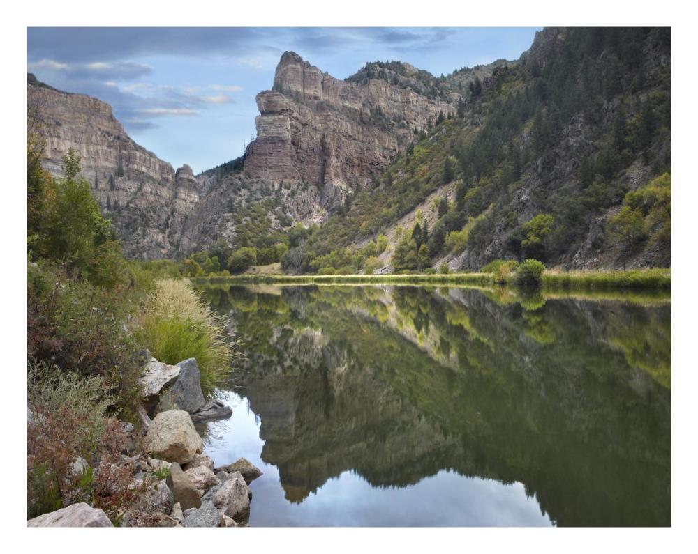 Colorado River, Glenwood Canyon, Colorado-Paper Art-26"x20"