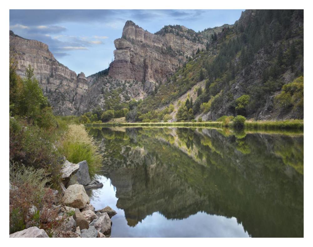 Colorado River, Glenwood Canyon, Colorado-Paper Art-34"x26"