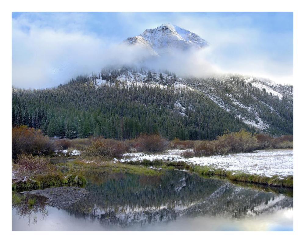 Phi Kappa Mountain and Summit Creek, Idaho-Paper Art-26"x20"