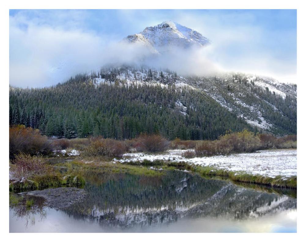 Phi Kappa Mountain and Summit Creek, Idaho-Paper Art-34"x26"