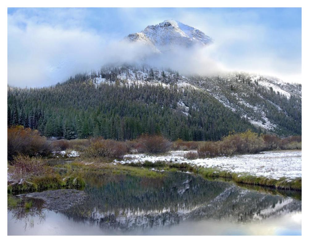 Phi Kappa Mountain and Summit Creek, Idaho-Paper Art-42"x32"