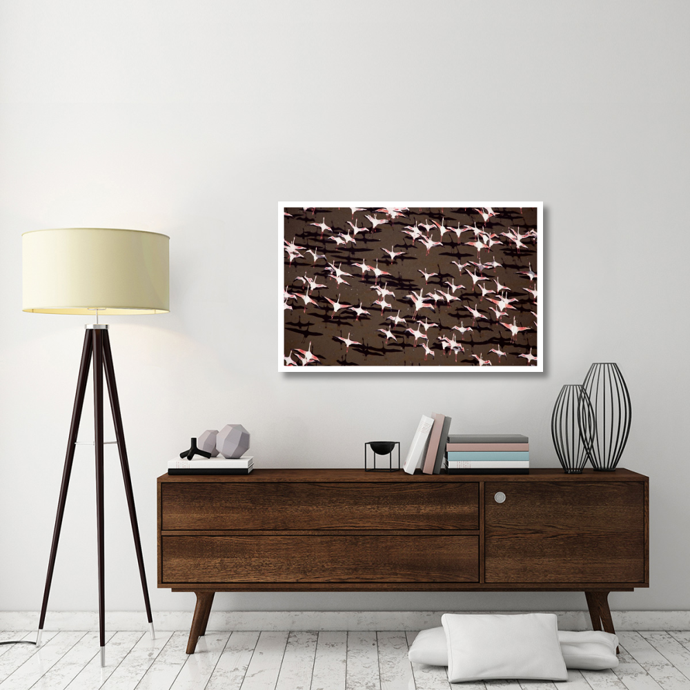 Greater Flamingo and Lesser Flamingo Kenya-Paper Art-46&quotx29.72"