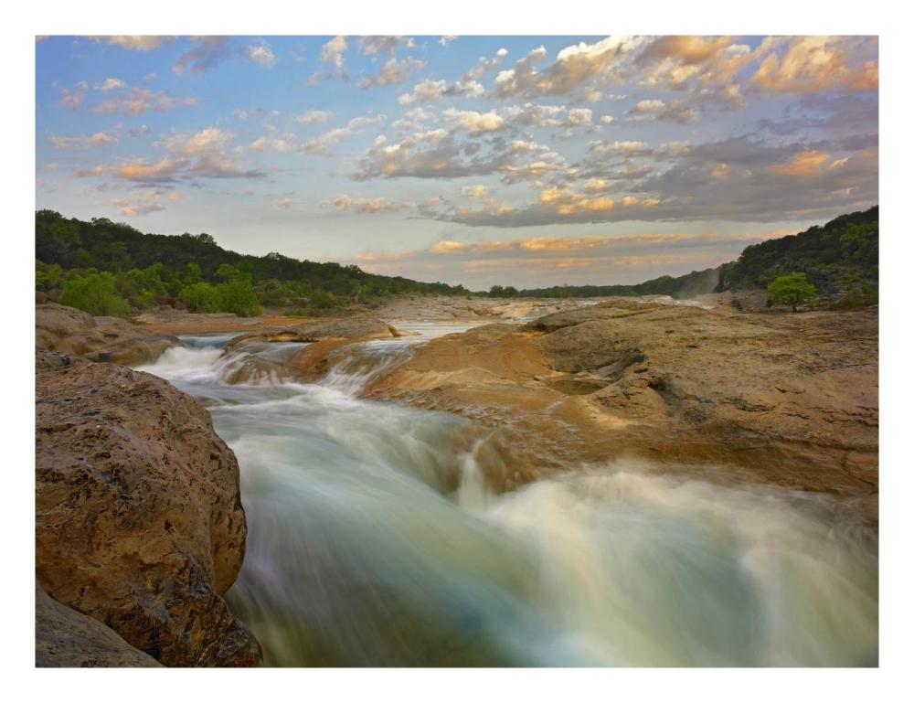 River in Pedernales Falls State Park, Texas-Paper Art-26"x20"