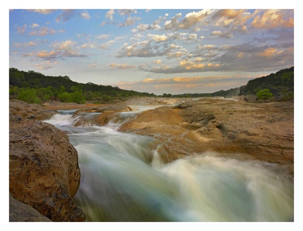 River in Pedernales Falls State Park, Texas-Paper Art-34"x26"