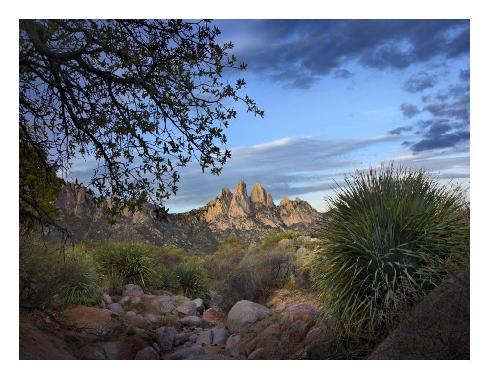 Organ Mountains near Las Cruces, New Mexico-Paper Art-26"x20"