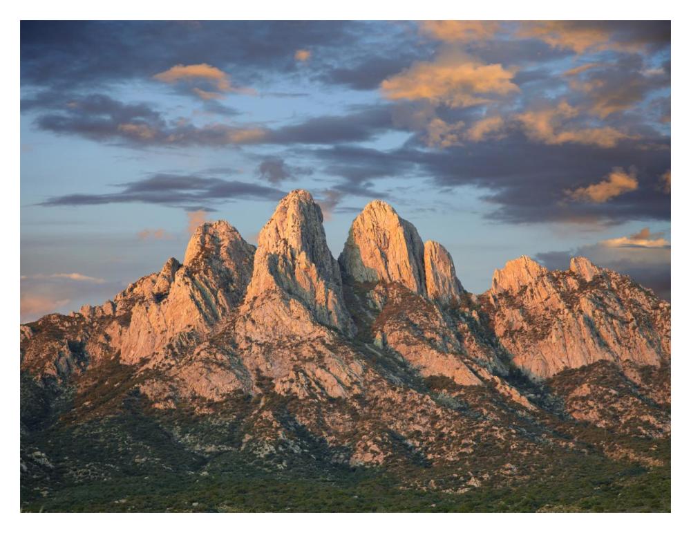 Organ Mountains near Las Cruces, New Mexico-Paper Art-18"x14"