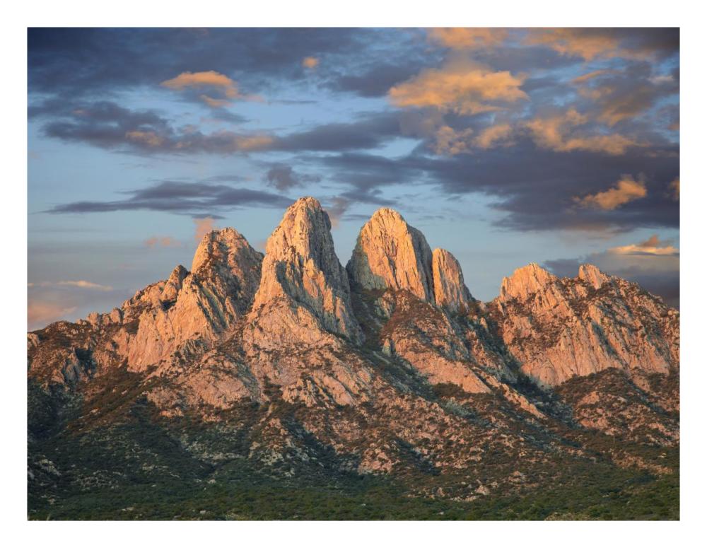 Organ Mountains near Las Cruces, New Mexico-Paper Art-26"x20"