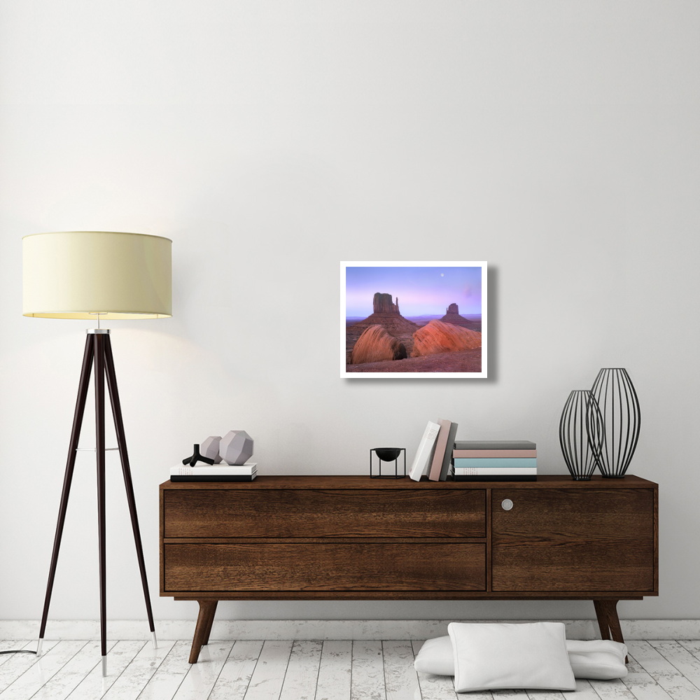 Moon over mittens, Monument Valley, Arizona-Paper Art-26&quotx20"