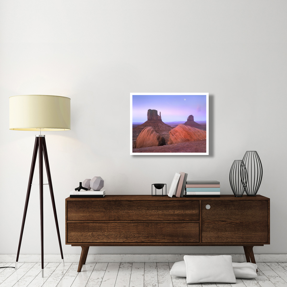 Moon over mittens, Monument Valley, Arizona-Paper Art-34&quotx26"