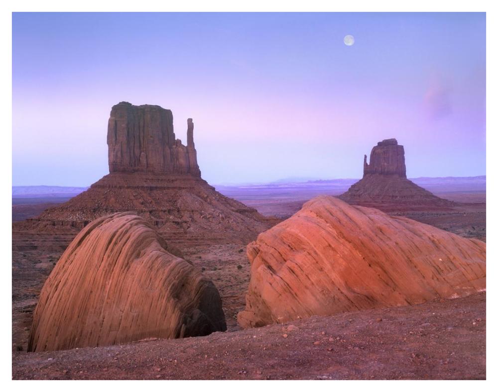 Moon over mittens, Monument Valley, Arizona-Paper Art-42"x32"