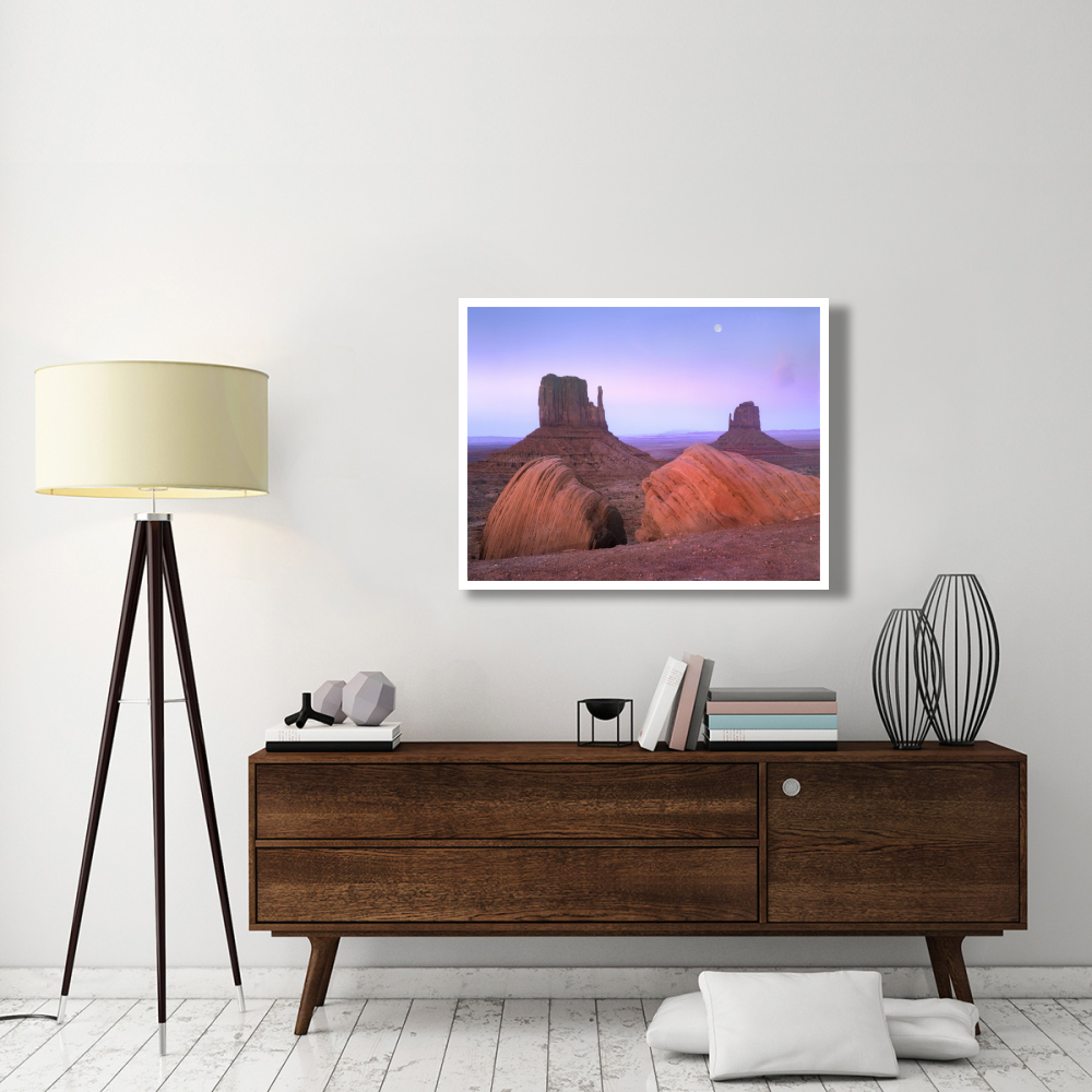 Moon over mittens, Monument Valley, Arizona-Paper Art-42&quotx32"