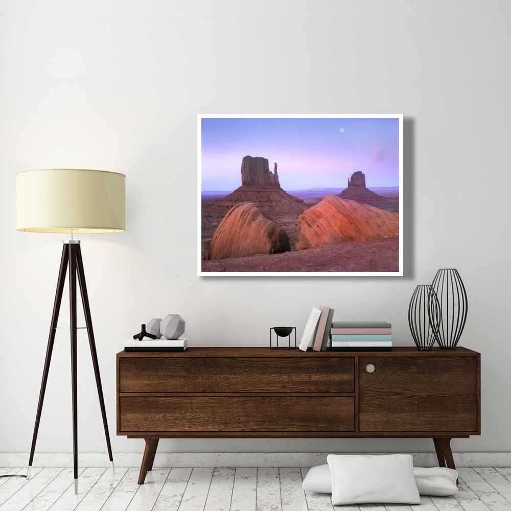 Moon over mittens, Monument Valley, Arizona-Paper Art-50&quotx38"