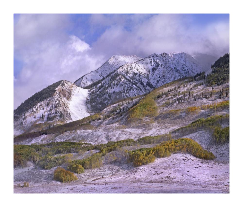 Elk Mountains with snow in autumn, Colorado-Paper Art-18"x15.28"