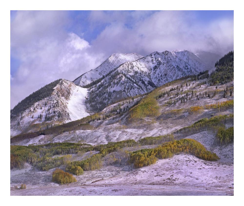 Elk Mountains with snow in autumn, Colorado-Paper Art-24"x20.26"