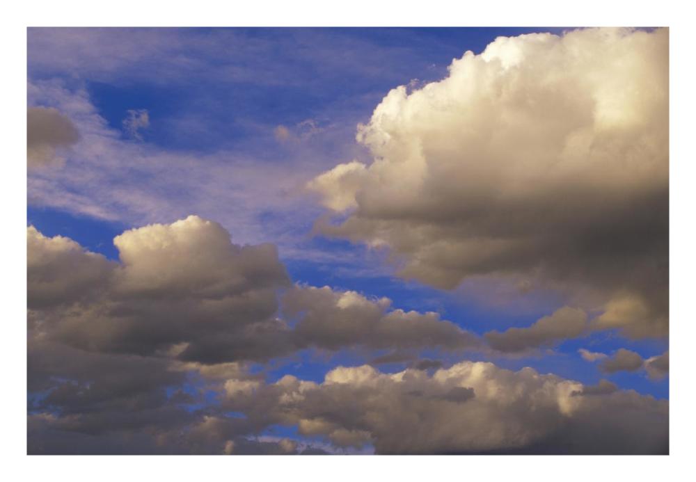 Colorful clouds against blue sky, New Mexico-Paper Art-26"x18"