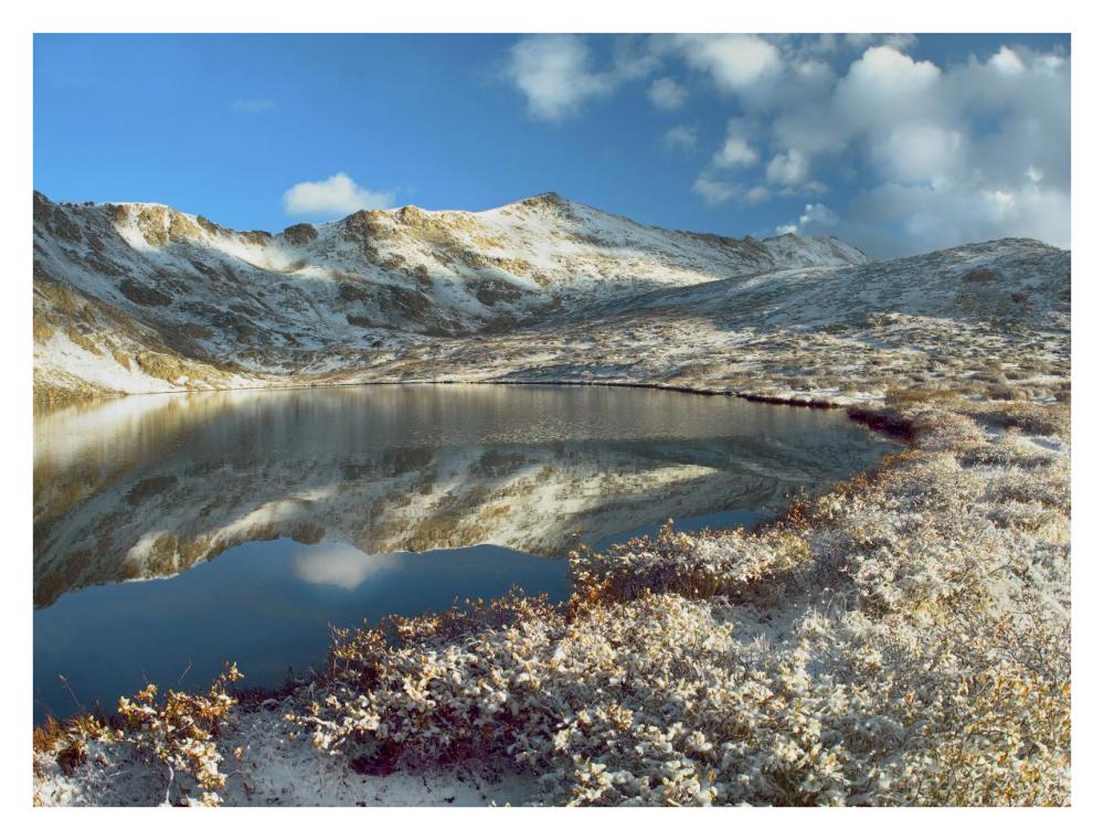 Geissler Mountain and Linkins Lake, Colorado-Paper Art-34"x26"