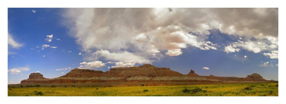 Big Wild Horse Mesa near Goblin Valley, Utah-Paper Art-38"x14"