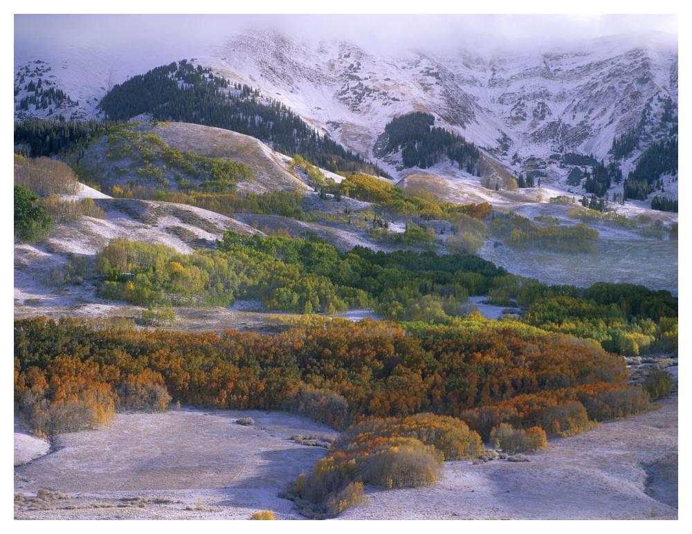 Elk Mountains with dusting of snow, Colorado-Paper Art-50"x38"