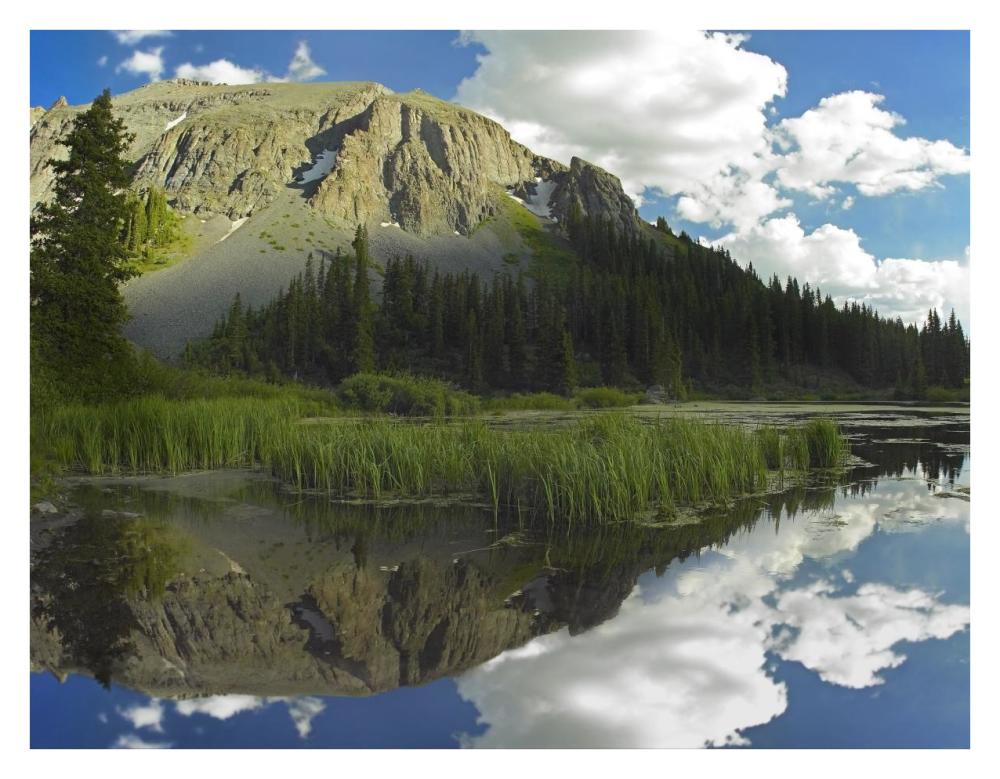 Palmyra Peak reflected in Alta Lake, Colorado-Paper Art-34"x26"
