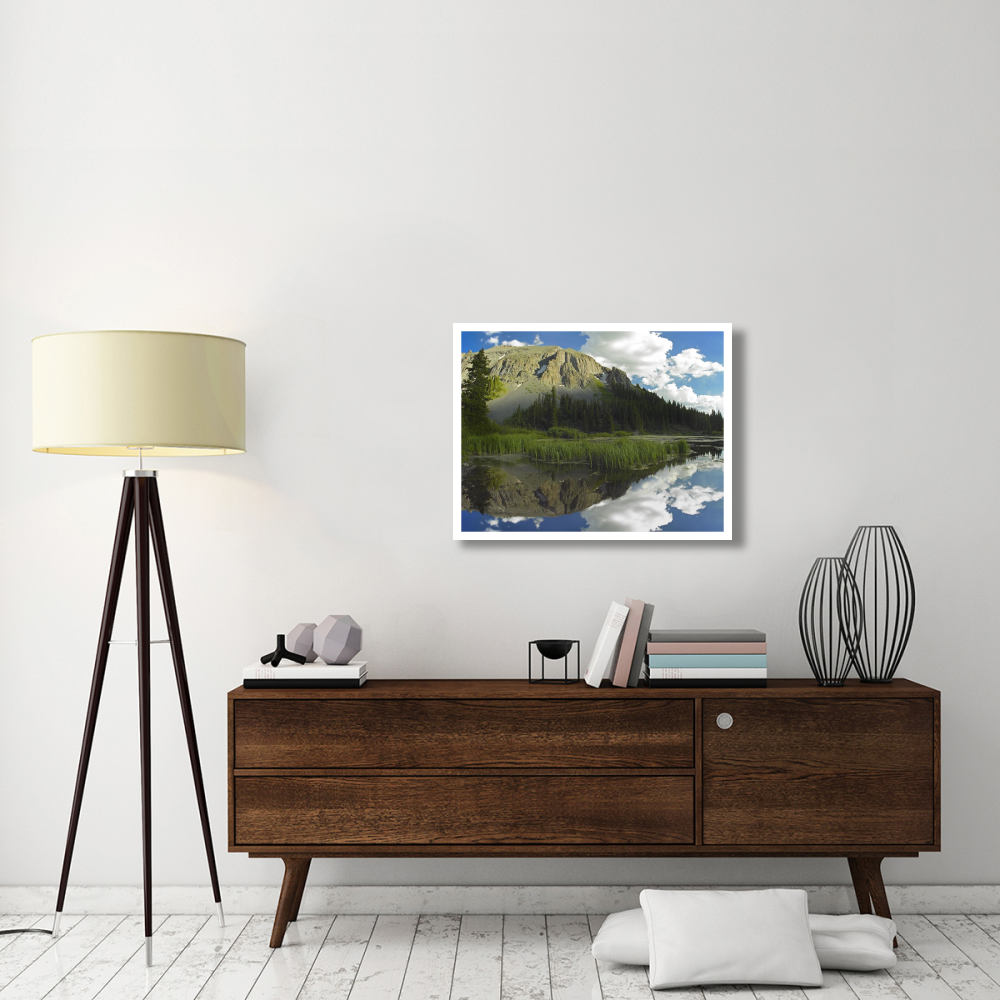 Palmyra Peak reflected in Alta Lake, Colorado-Paper Art-34&quotx26"