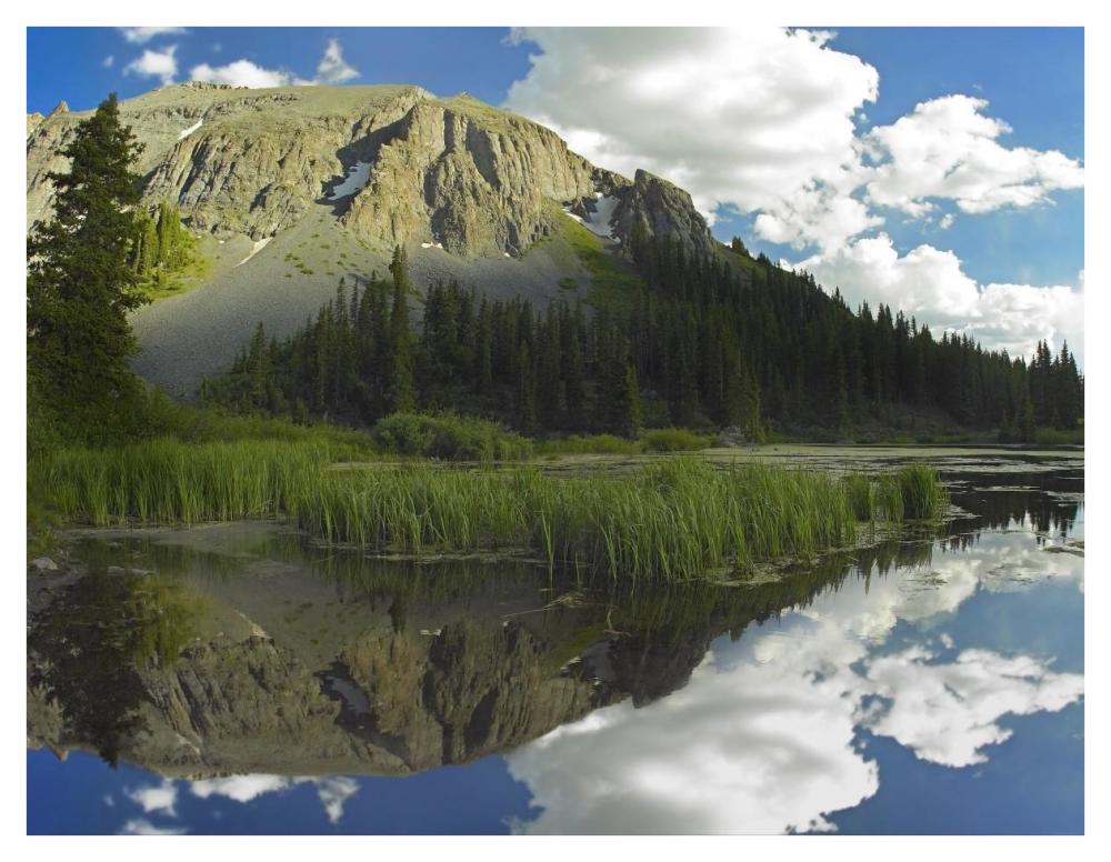 Palmyra Peak reflected in Alta Lake, Colorado-Paper Art-42"x32"