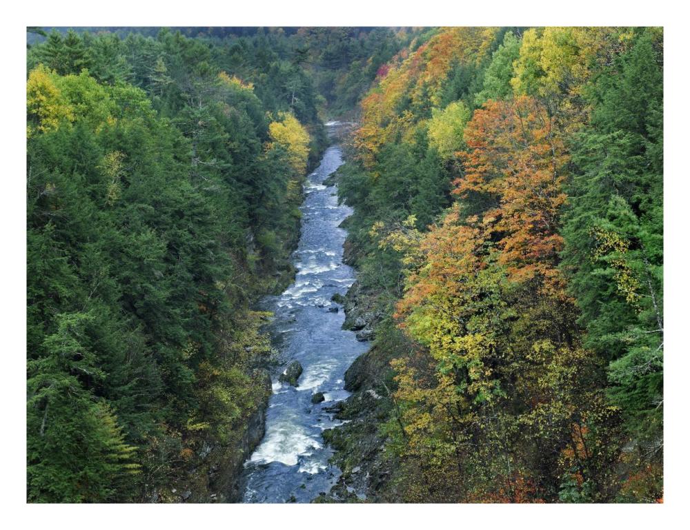 Ottauquechee River and Quechee Gorge, Vermont-Paper Art-26"x20"