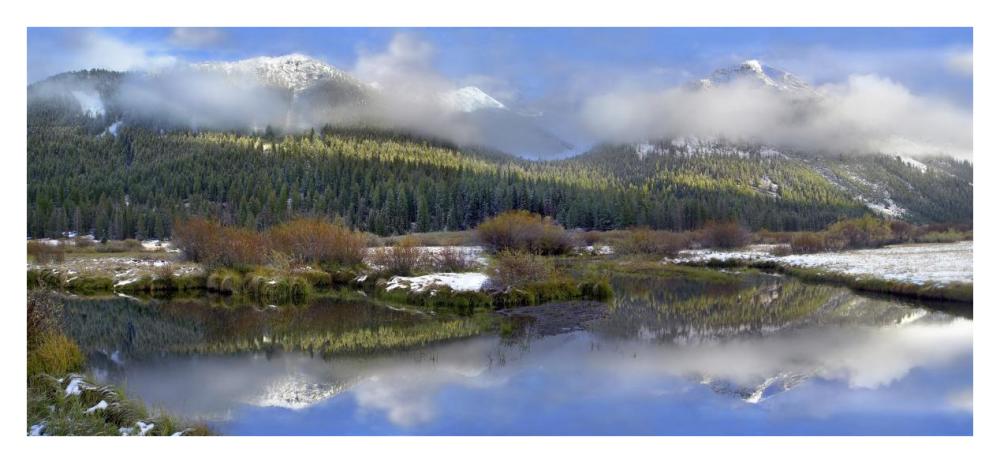 Panoramic view of the Pioneer Mountains, Idaho-Paper Art-38"x17.48"