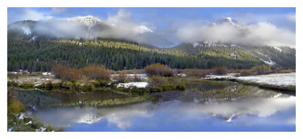 Panoramic view of the Pioneer Mountains, Idaho-Paper Art-42"x19.2"