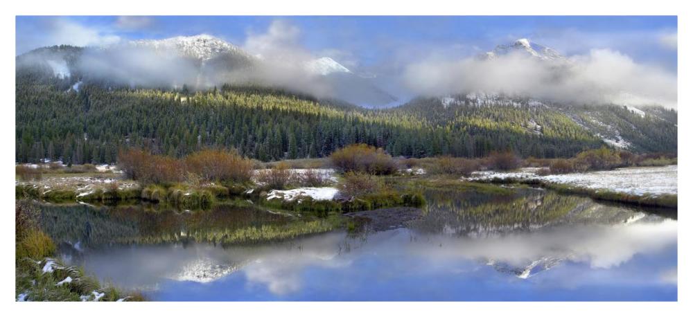 Panoramic view of the Pioneer Mountains, Idaho-Paper Art-46"x20.92"