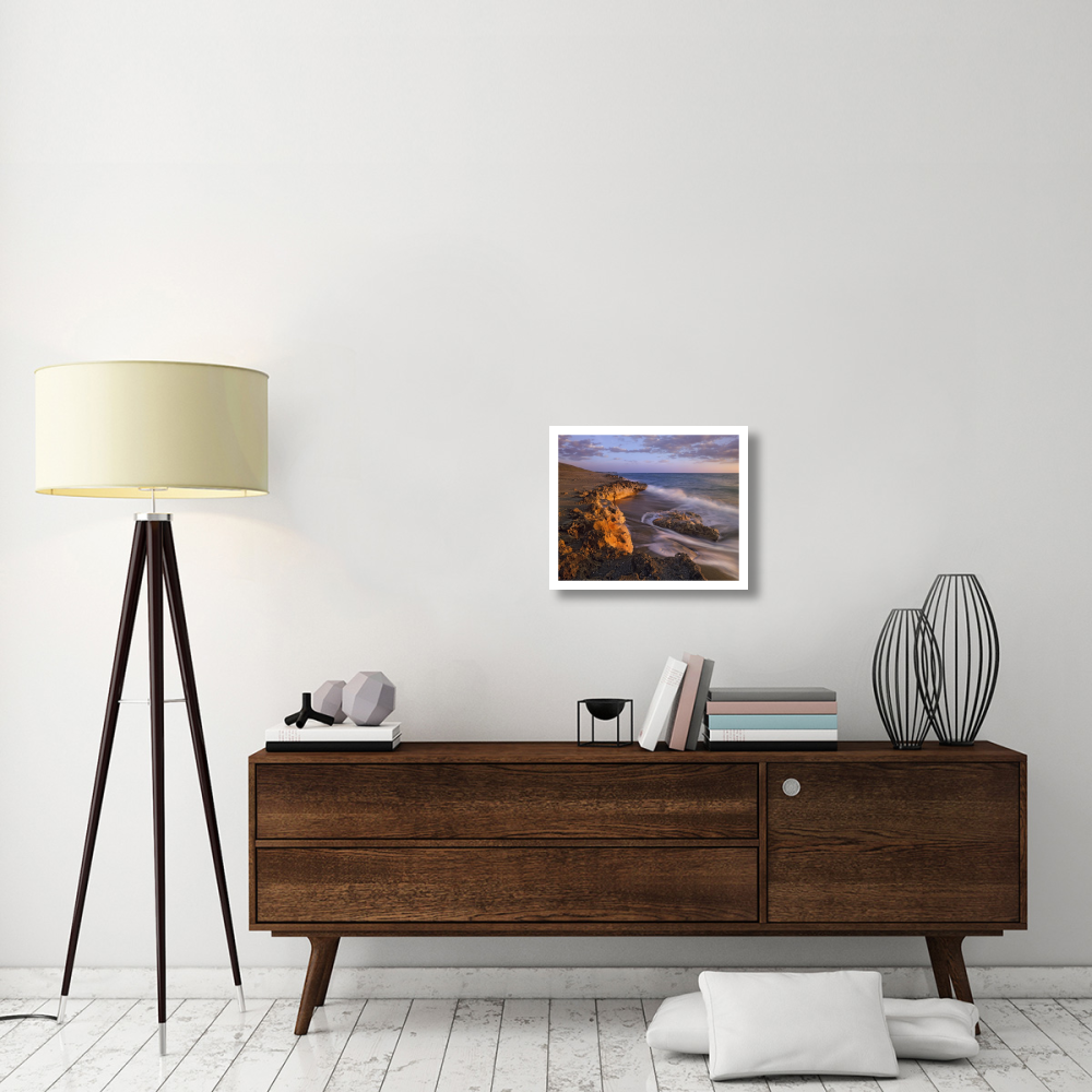 Beach at dusk, Blowing Rocks Preserve, Florida-Paper Art-22&quotx18"