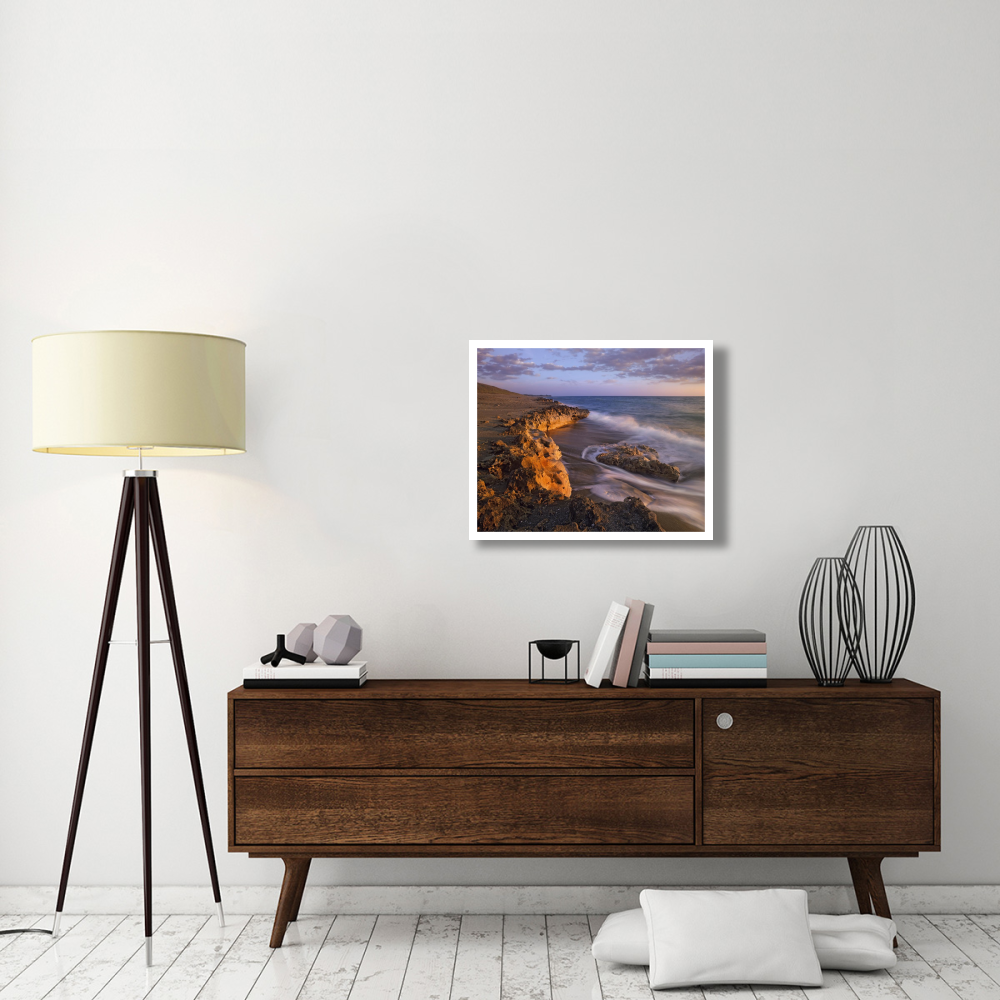 Beach at dusk, Blowing Rocks Preserve, Florida-Paper Art-30&quotx24"